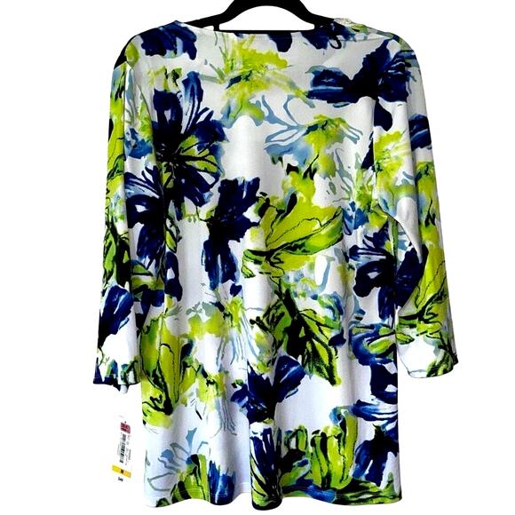 Allison Daley green & blue blouse NWT medium - Picture 2 of 5